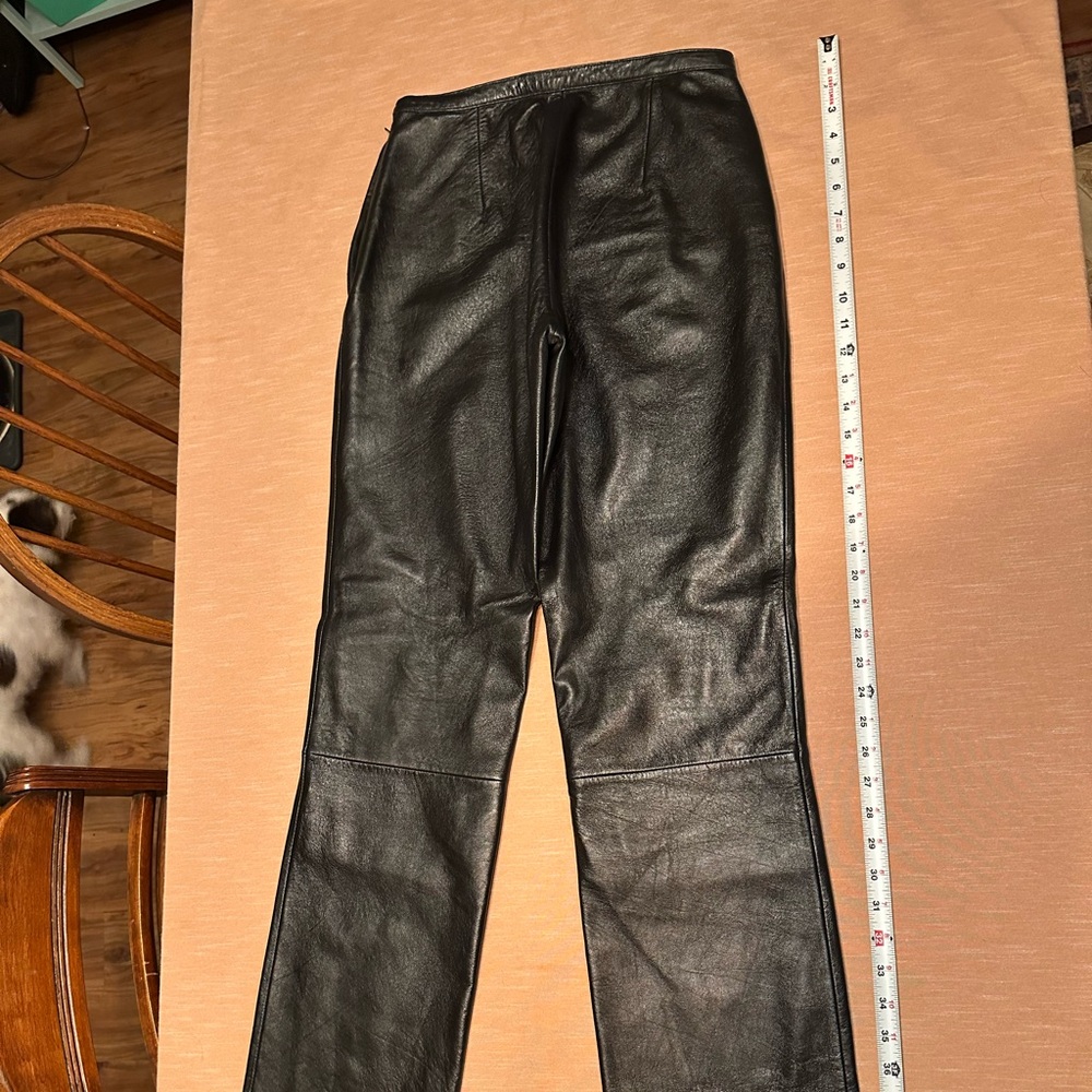 Women’s leather pants. Full grain leather